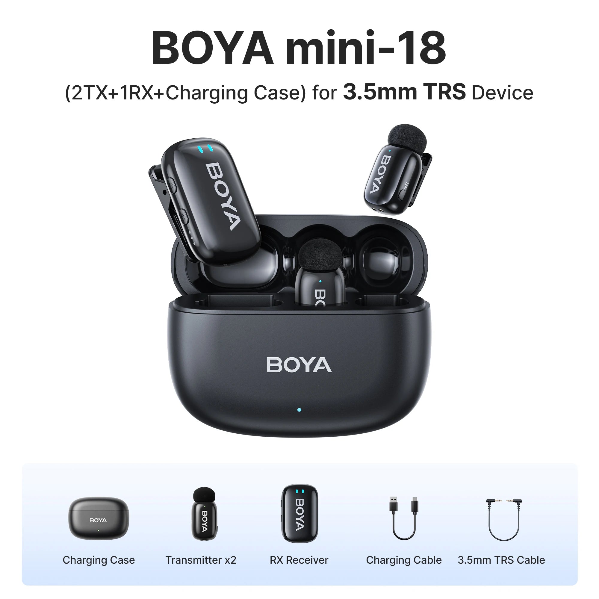 BOYA BOYA Mini Wireless Lavalier Microphone for iPhone 15/16 Series Android Type-C Smartphones Mirroless Cameras Video Recording
