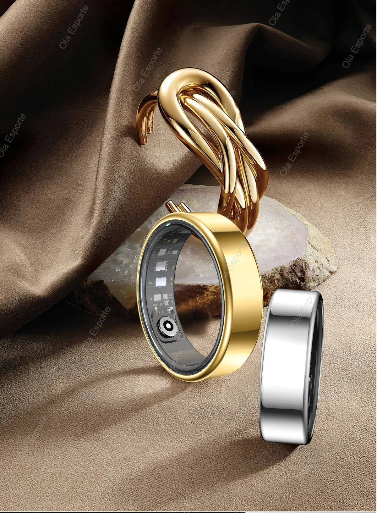 2025 New Smart Ring Men Women, Heart Rate Blood Oxygen and Sleep Monitor Smartring IP68 & 5ATM Waterproof, Multi-sport Mode Ring