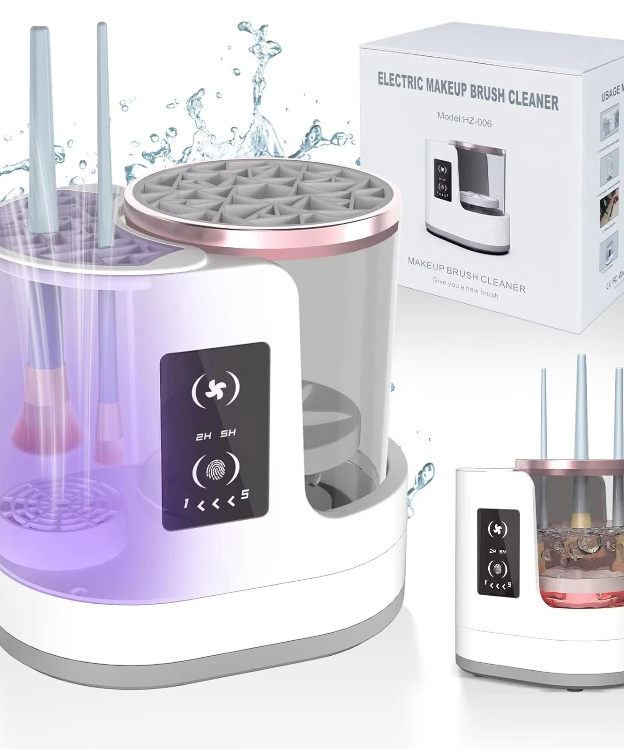 3 IN 1 Electric Makeup Brush Cleaner Machine With Makeup Brush Dryer-Holder-Portable Automatic USB Cosmetic Brushes Cleaner Tool