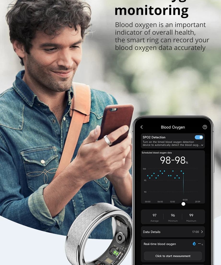 COLMI R10 Smart Ring with Charging Case for Men Women, Health and Sleep Monitor, 5ATM Waterproof, Multi-sport Mode