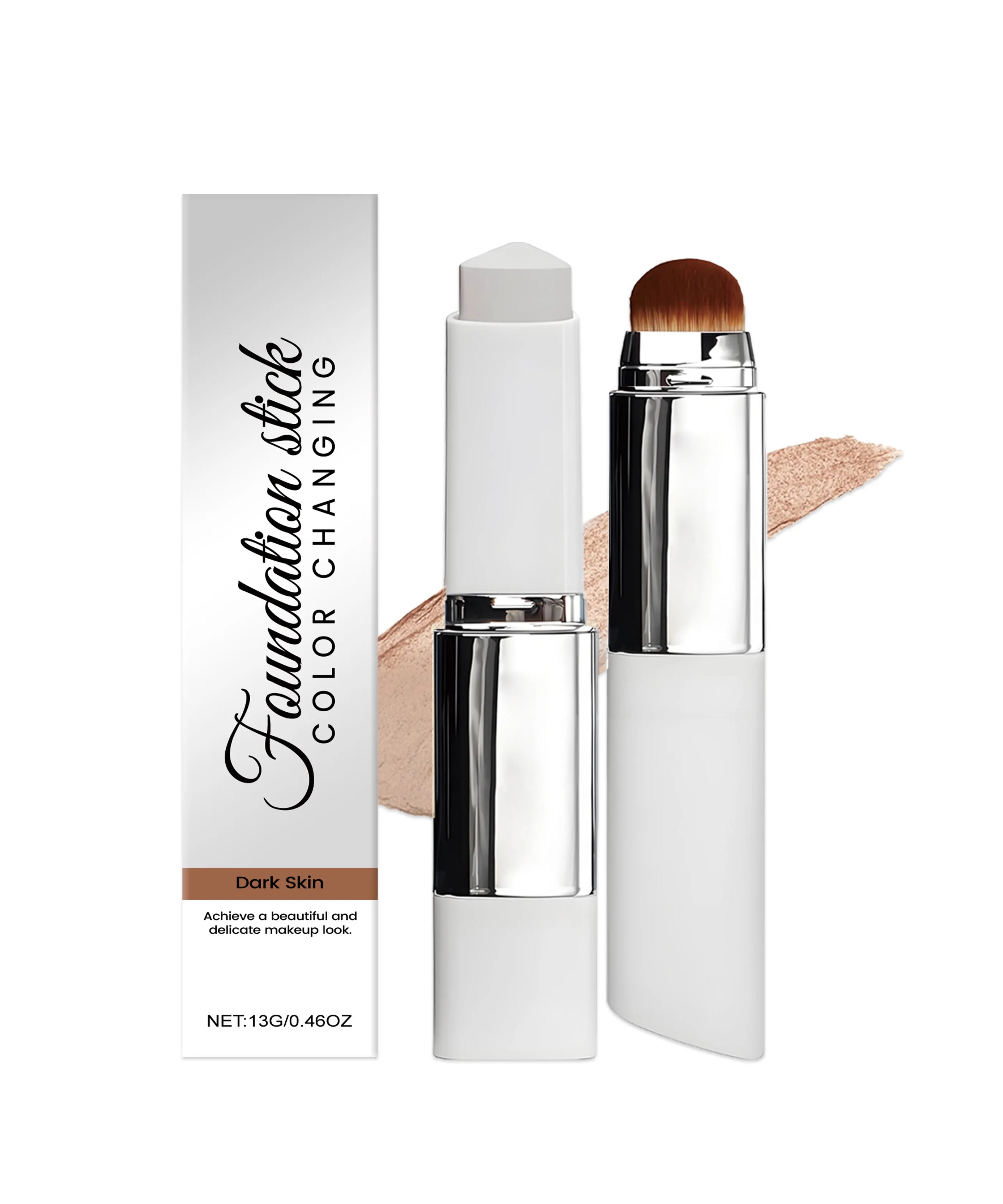 2-in-1 Color-Changing Foundation Liquid Stick Lasting Concealer Lightweight Moisturizing Brightening Matte Natural Base Makeup