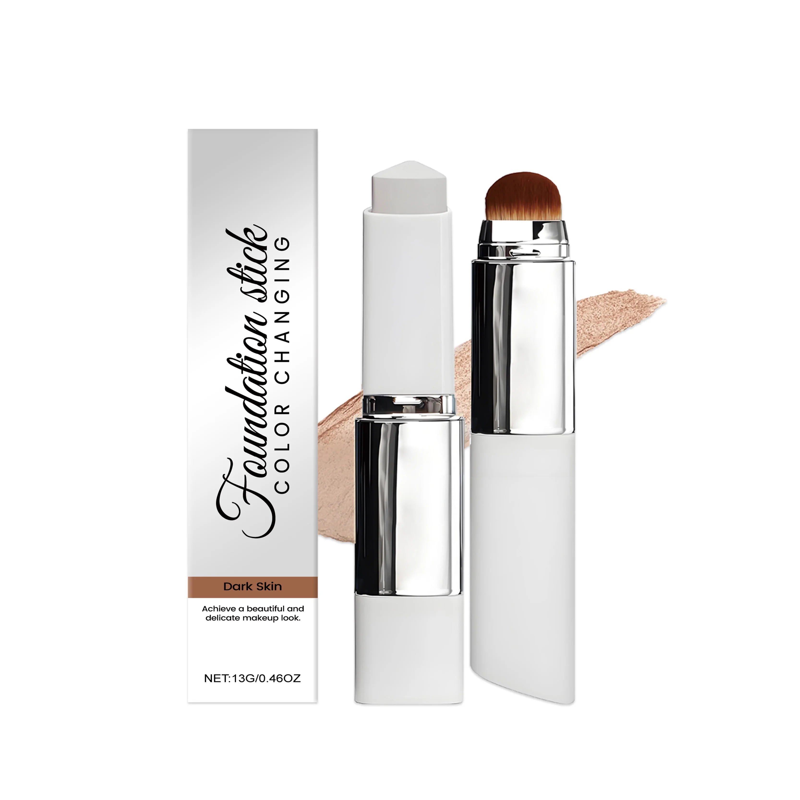 2-in-1 Color-Changing Foundation Liquid Stick Lasting Concealer Lightweight Moisturizing Brightening Matte Natural Base Makeup