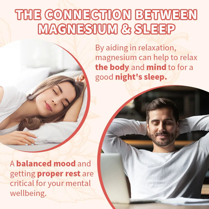 120G High Absorption Magnesium Supplements Support Bone Density and Muscle Relaxation,Help Sleep, Relieve Stress and Calm