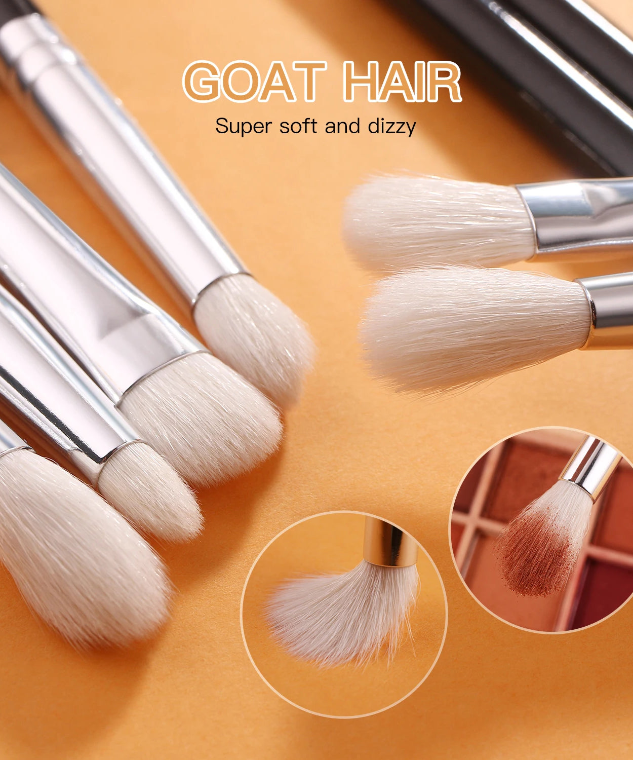 BEILI Professional 6/8pcs Classic Natural Eye Makeup Brushes Set Eyeshadow Eyebrow Blending Smokey Black Beauty Make up Brushes