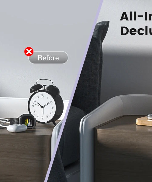 7-in-1 MagSafe Alarm Clock Charger-Wireless Station for iPhone 12-16/Samsung/Xiaomi/Huawei/Apple Watch/AirPods with Night Light