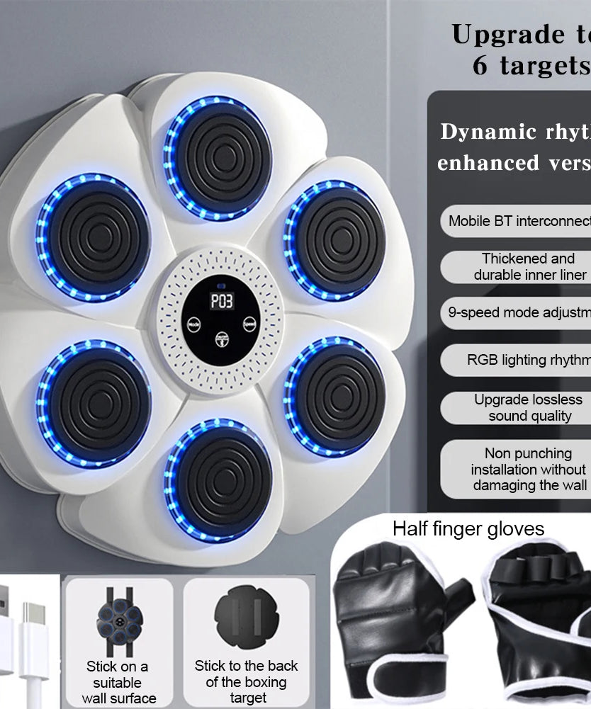 New Smart Music Boxing Machine Adult/Children Sports Fitness Boxing Trainer Home Exercise Response Training Boxing Wall Target
