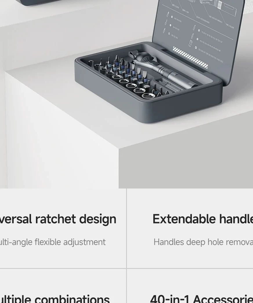 Atuman Magnetic Ratchet Screwdriver Set 40 in 1 Portable Precision Repair Tool Kit for Furniture Computer Bicycle