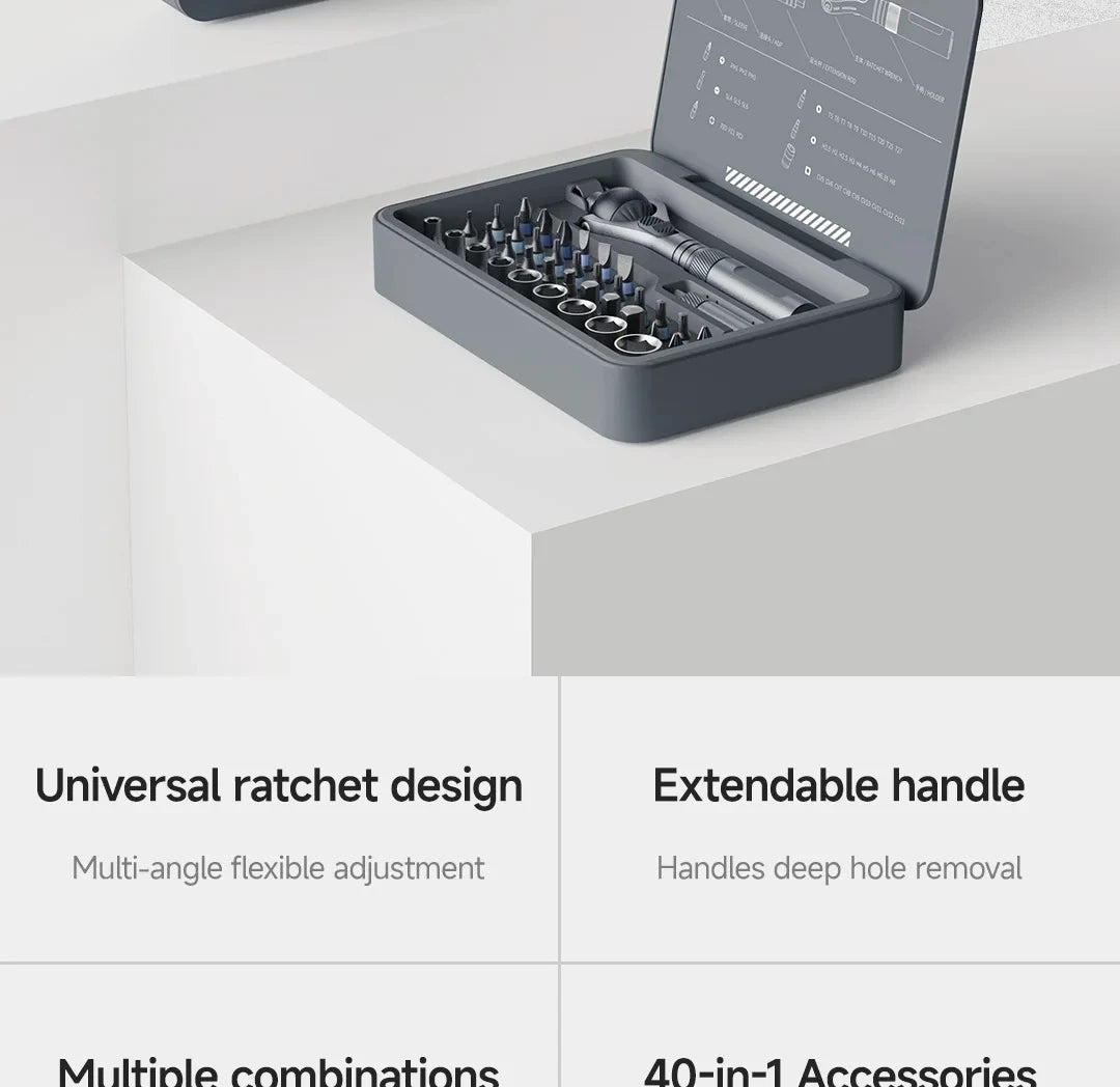 Atuman Magnetic Ratchet Screwdriver Set 40 in 1 Portable Precision Repair Tool Kit for Furniture Computer Bicycle
