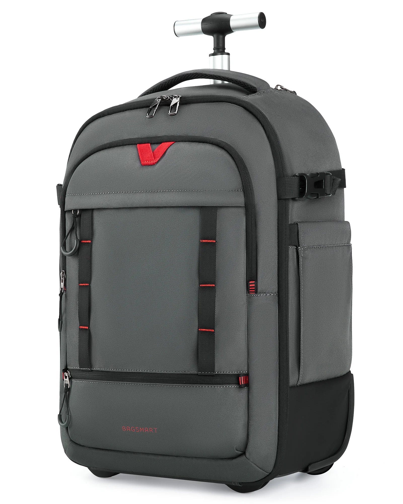 BAGSMART Rolling Camera Bag Photographer Backpack for DSLRs Professional Roller Photo Bags Photographic Rolling Travel Suitcase