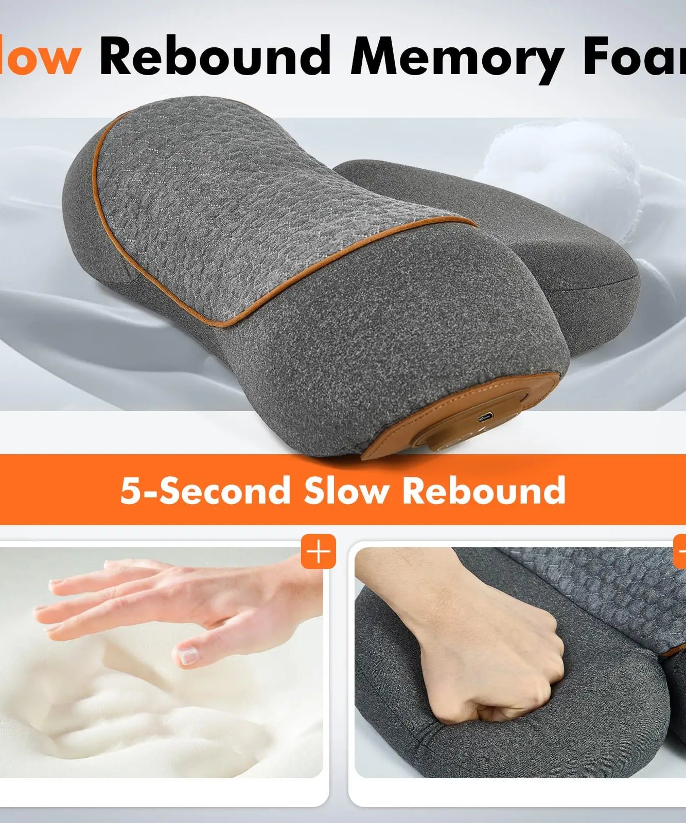 Electric Neck Massager Cervical Pillow Hot Compress Neck Stretch Heating Vibration Neck Shoulder Massage Pillow Back Traction