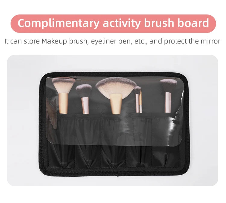 Lighted Makeup Case with Mirror - Portable Travel Makeup Organizer with LED Mirror, 3 Light Settings, Rechargeable Makeup Bag w