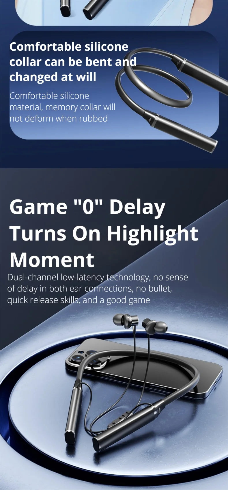 EARDECO 80 Hours Bass 5.4 Bluetooth Headphone Sport Wireless Headphones In-ear Outdoor  waterproof headset Noise Reduction