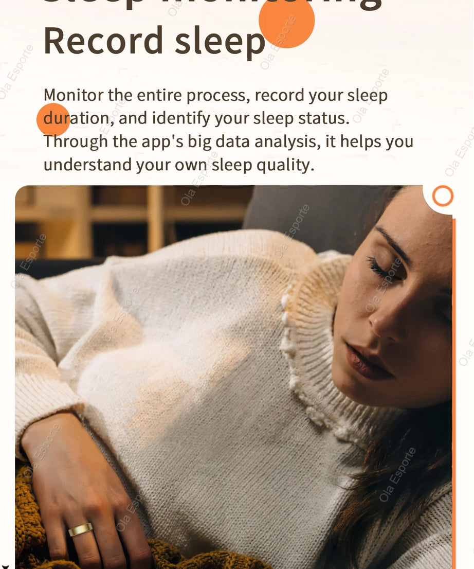 2025 New Smart Ring Men Women, Heart Rate Blood Oxygen and Sleep Monitor Smartring IP68 & 5ATM Waterproof, Multi-sport Mode Ring