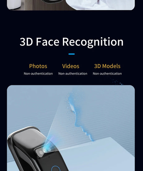 3D Real-time Intercom Face Recognition Digital Door Lock With Camera FIngerprint Password Unlock Keyless Electronic Door Lock