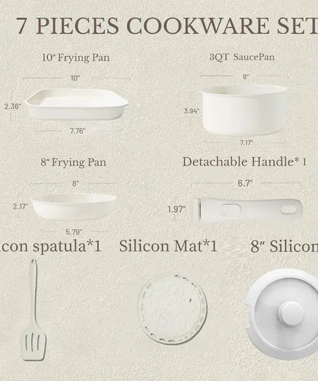 Pots and Pans Set, Nonstick Cookware Set Detachable Handle, Induction Kitchen Cookware Sets , RV Cookware Set, Oven Safe