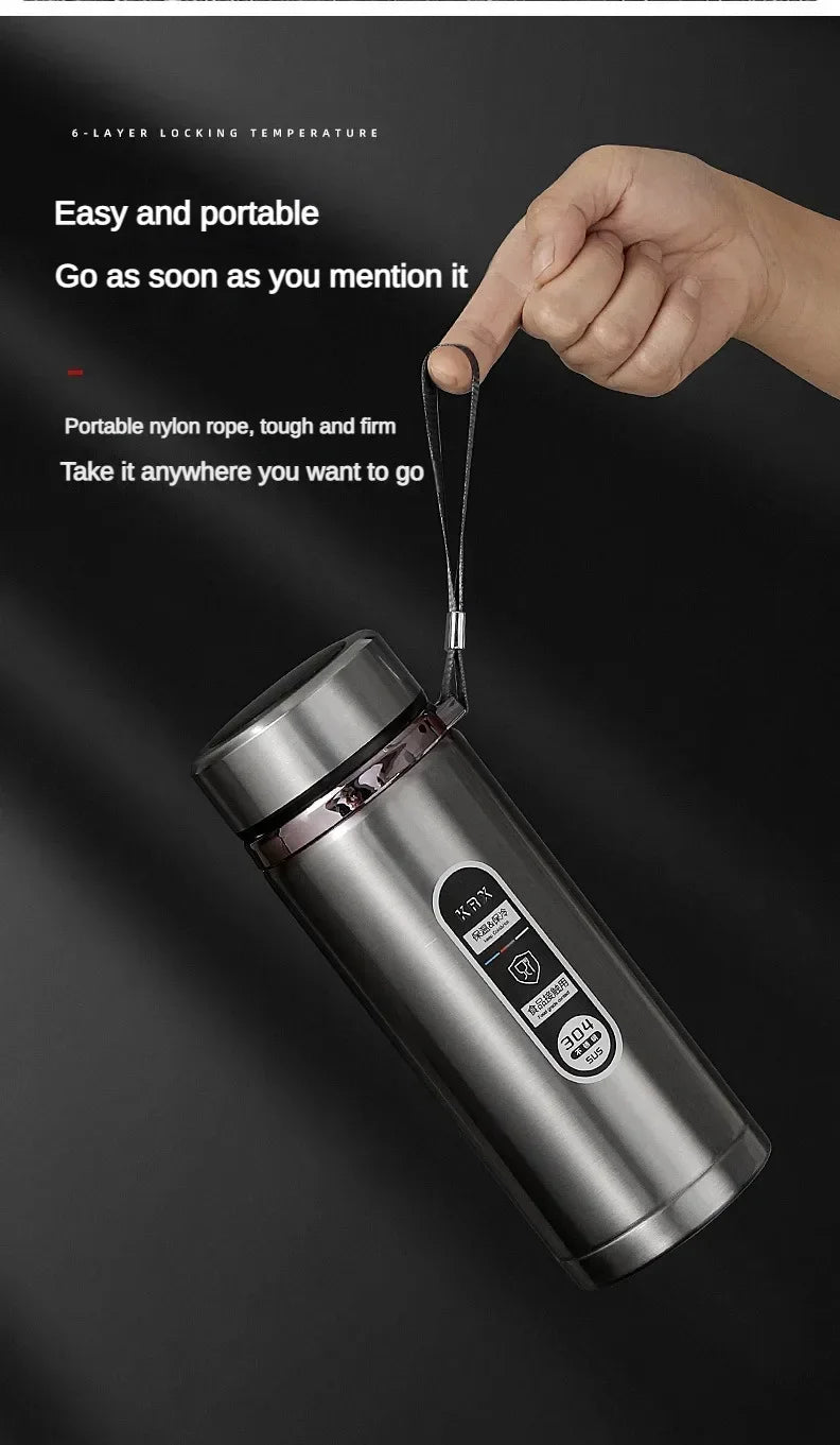 800ML-1L Stainless Steel Thermos Bottle 304 Tea Bottle Car Vacuum Bottle with LED Temperature Display Portable Drinking Cup