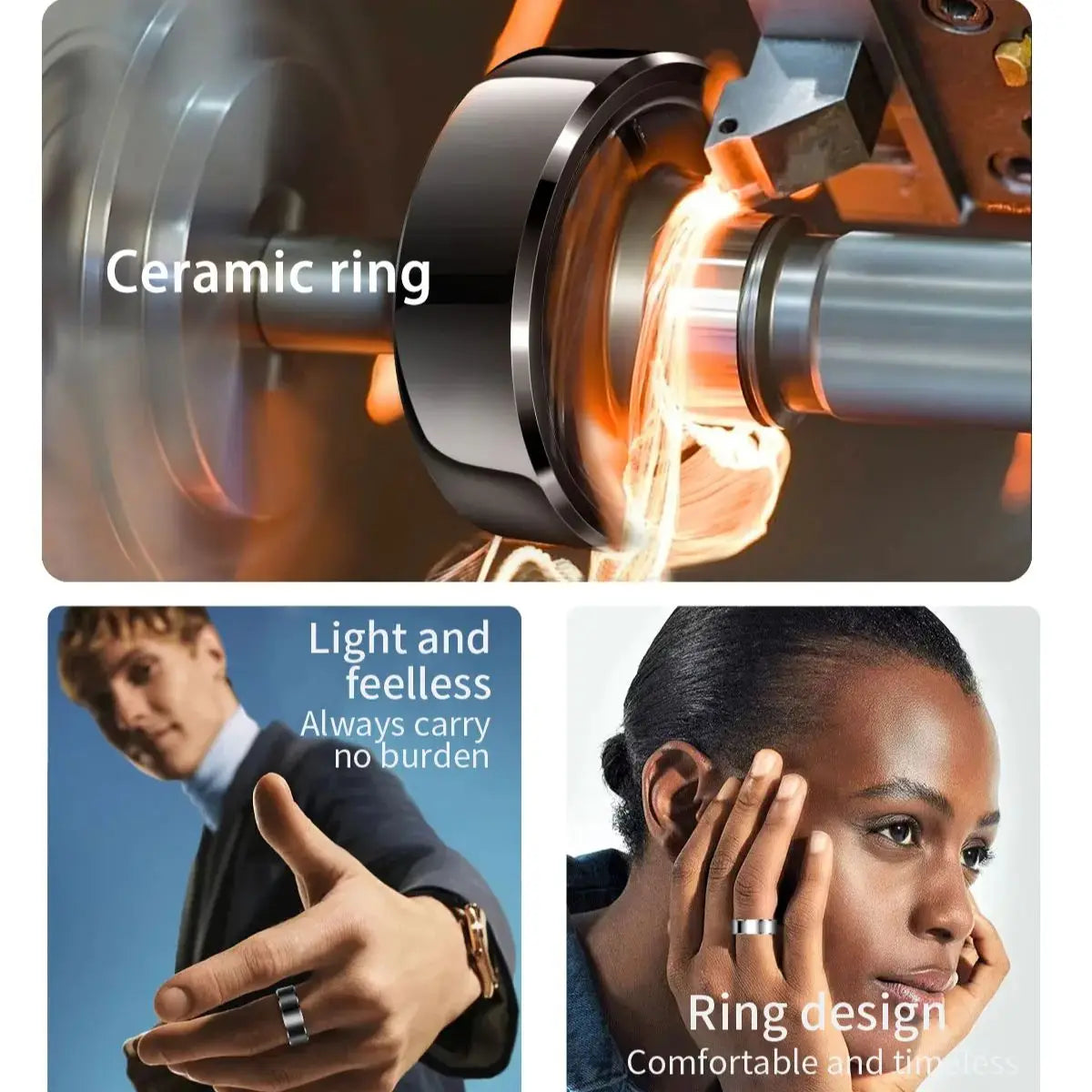 2025 Couple smart health ring,Sleep,Heart Rate,Oxygen Tracker,IP68 Waterproof,R6Pro smart ring for women and men rings for Gifts