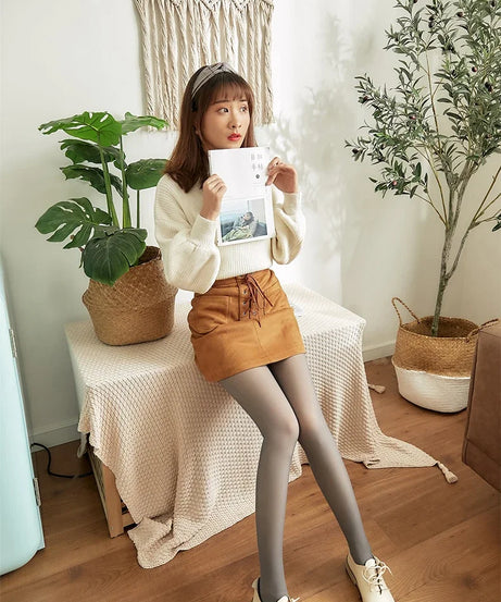 Thick Thermal Stockings Woman Warm Winter Sexy Translucent Velvet Tights Pantyhose Female High Waist Elastic Fleece Tights Women