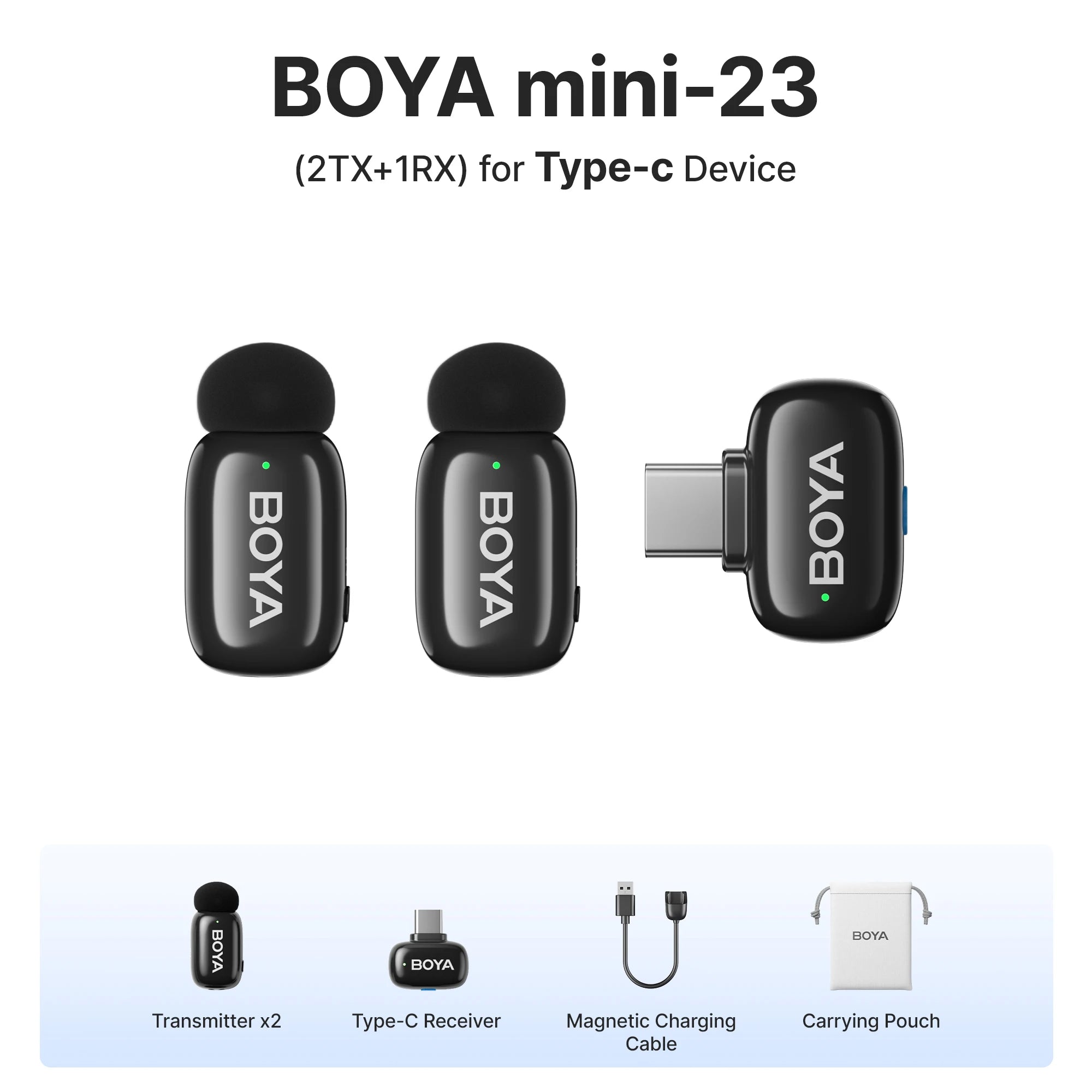 BOYA BOYA Mini Wireless Lavalier Microphone for iPhone 15/16 Series Android Type-C Smartphones Mirroless Cameras Video Recording