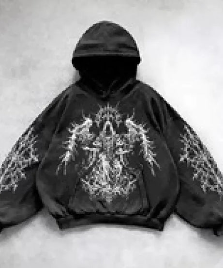 Hooded Printed Hip Hop Y2G Streetwear Sweatshirt