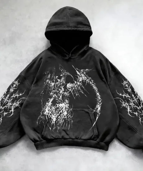 Hooded Printed Hip Hop Y2G Streetwear Sweatshirt