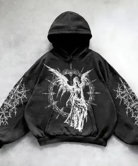 Hooded Printed Hip Hop Y2G Streetwear Sweatshirt