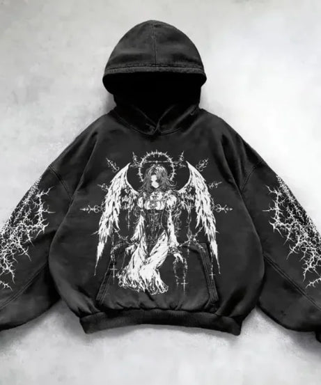 Hooded Printed Hip Hop Y2G Streetwear Sweatshirt