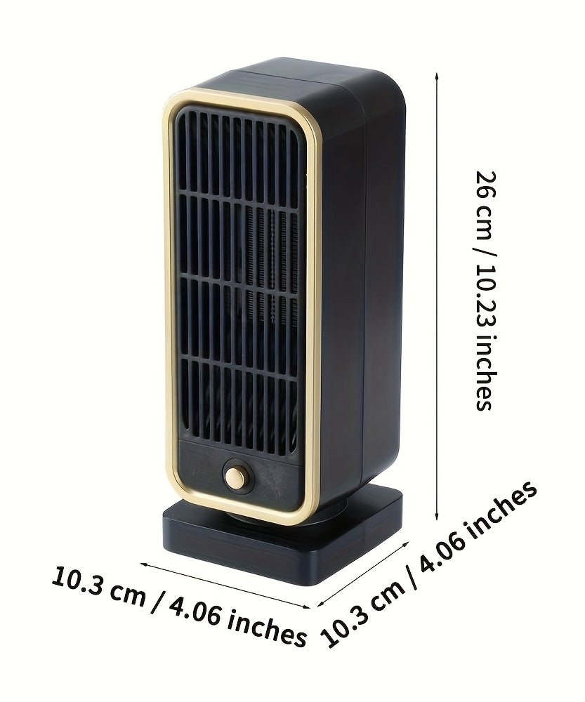 Quiet 500W Ceramic Electric Space Heater, Square Shape, 110-130V US Plug, No Energy Efficiency Rating, Tip-over Protection, Portable Heating Equipment for Bedroom, Living Room, Office