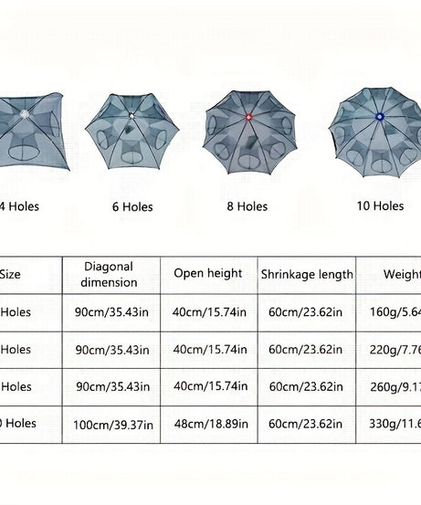 1pc Foldable Hexagonal Umbrella Fishing Net: Catch Minnow, Crayfish, and Crabs Effortlessly!