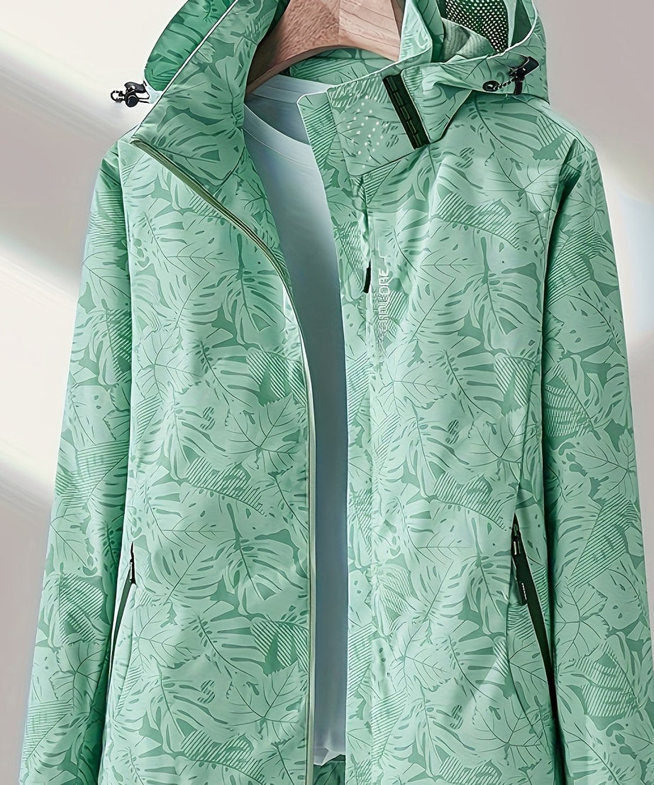 Women'S Windproof Jacket with Full-Zip Front - Lightweight Outdoor Coat, Stand Collar, Non-Stretch Fabric for Hiking, Camping, Travel - Bright Pink Windproof Shell (Spring/Fall/Summer) - Easy-Care Design, Hiking Gear, Camping