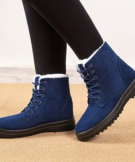 Women'S Winter Boots - Slip-Resistant PU Sole, Lace-Up Closure, Cushioned Insole - Cold Weather Boots for Everyday & Formal Outfits - Extended Sizes Up to US Women'S 44 (EU 43) - Boots for Winter Adventures, Y Terrain Footwea