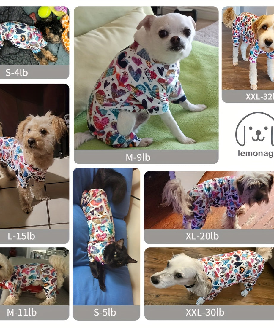 Cute Pet Pajamas for Small and Medium Dogs and Cats - Soft and Comfortable Jumpsuit for Your Furry Friend