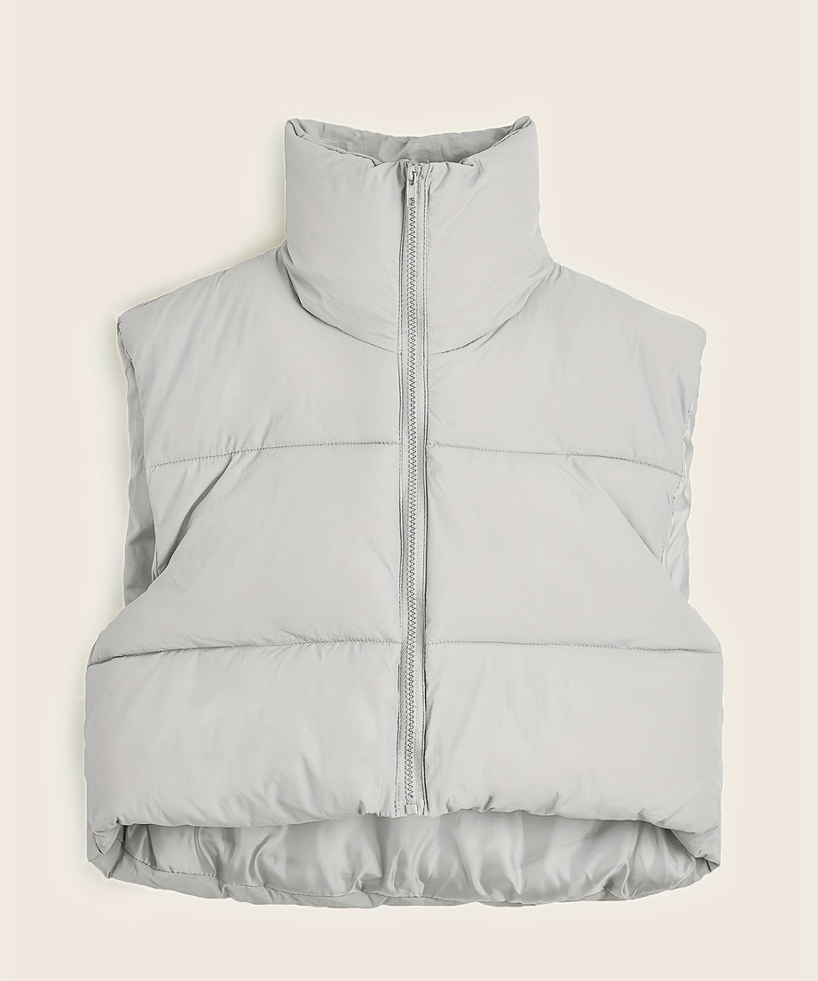 Women'S Sleeveless Vest - Vibrant Pink Slim-Fit Alternative Coat with Drawstring Hood, Zipper Front & Pockets for Fall/Winter Casual Wear, Casual Winter Wear | High Neckline Vest | Zippered Jacket