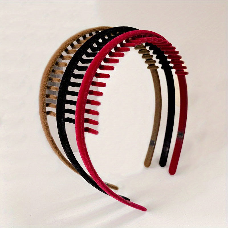 Hair Clip Frosted Color Headband Women's Non-slip Band Teeth Simple Pressure Headband Face Headband Hair Accessories