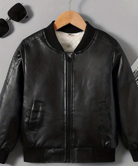 2025 Autumn Winter New Boys' -Lined Zip-Up Jacket