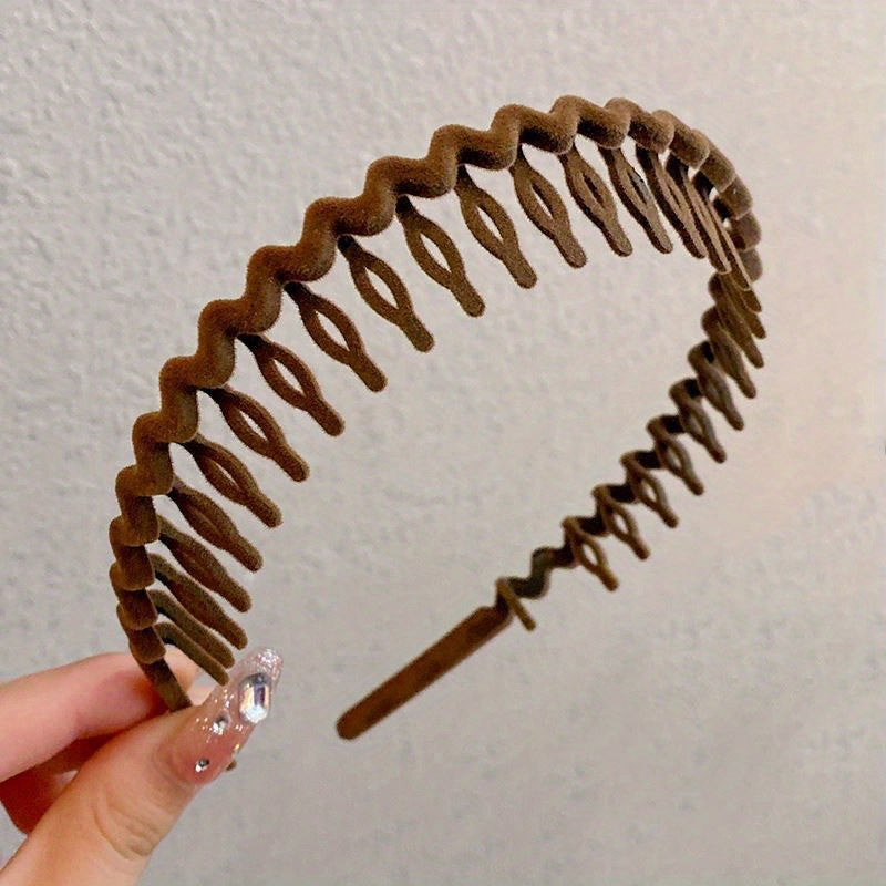 Hair Clip Frosted Color Headband Women's Non-slip Band Teeth Simple Pressure Headband Face Headband Hair Accessories