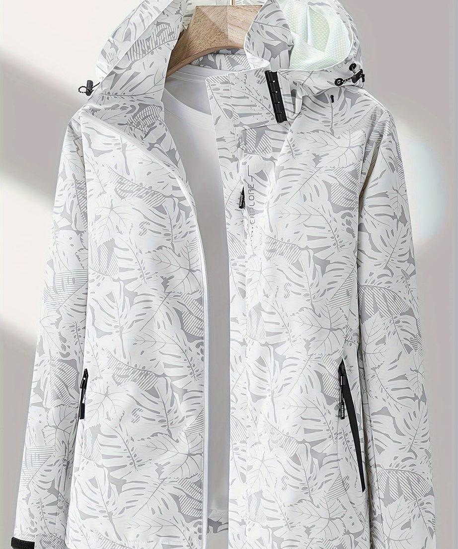 Women'S Windproof Jacket with Full-Zip Front - Lightweight Outdoor Coat, Stand Collar, Non-Stretch Fabric for Hiking, Camping, Travel - Bright Pink Windproof Shell (Spring/Fall/Summer) - Easy-Care Design, Hiking Gear, Camping