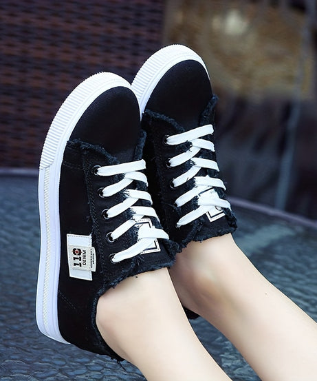 [Casual Canvas Shoes] White Women's Casual Round Toe Solid Color Canvas Shoes | Flat Bottom, PVC Sole, Fabric Upper And Insole, Hand Wash, No Dry Clean, Spring, Autumn, All Season 2022