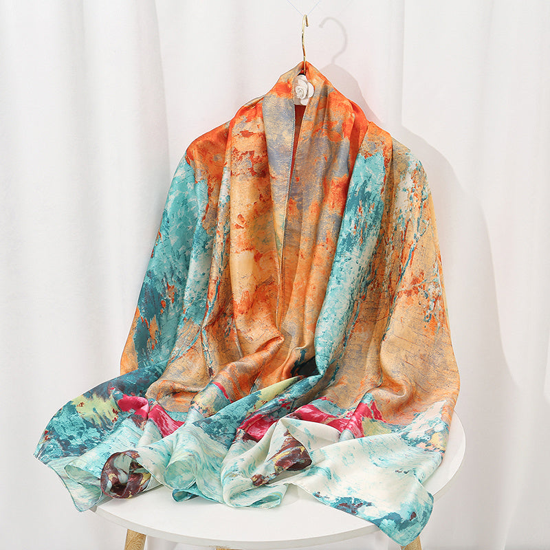 35.4"×70.9" Elegant Landscape Print Scarf Shawl - Windproof, Trendy, and Versatile Outdoor Wrap for Women - Stylish Hijab, Perfect for Any Occasion