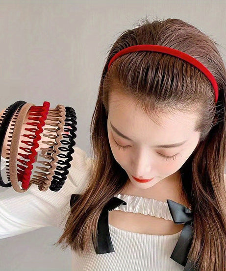Hair Clip Frosted Color Headband Women's Non-slip Band Teeth Simple Pressure Headband Face Headband Hair Accessories