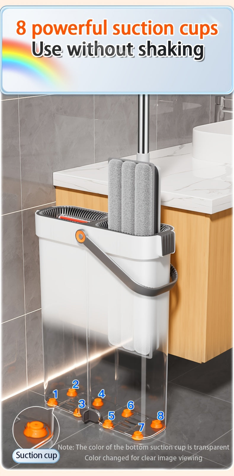 7-fold Scraper Cleaner: Home Cleaning Tool with 7-fold Scraper and Water Tank - Suitable for Kitchen, Bathroom, Living Room, Bedroom - No Electricity Required