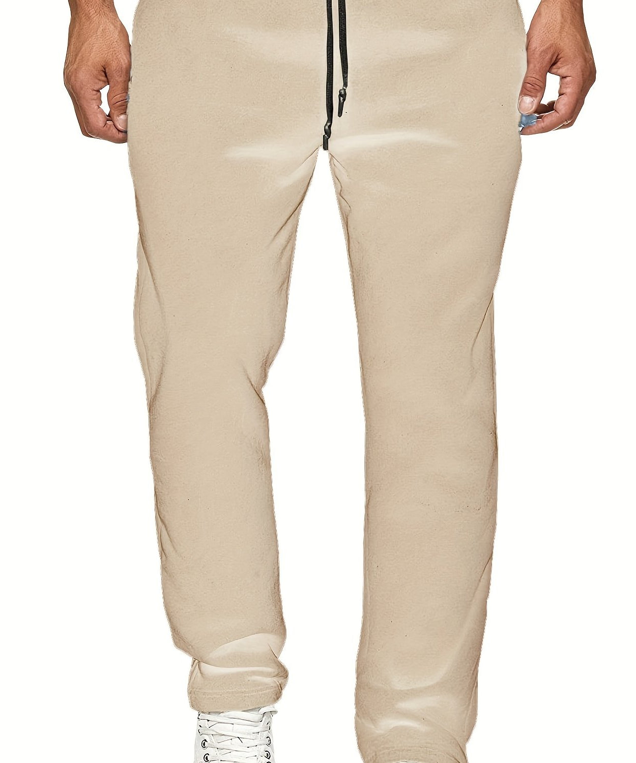 Men'S Fashion Casual Solid Color Fleece-Lined Joggers