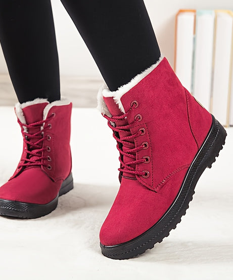 Women'S Winter Boots - Slip-Resistant PU Sole, Lace-Up Closure, Cushioned Insole - Cold Weather Boots for Everyday & Formal Outfits - Extended Sizes Up to US Women'S 44 (EU 43) - Boots for Winter Adventures, Y Terrain Footwea