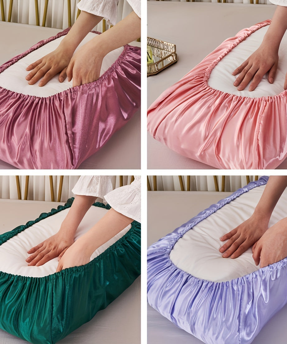 2pcs Soft And Breathable Satin Pillowcase With Elastic Cord - Perfect For A Comfortable Sleep In Your Bedroom