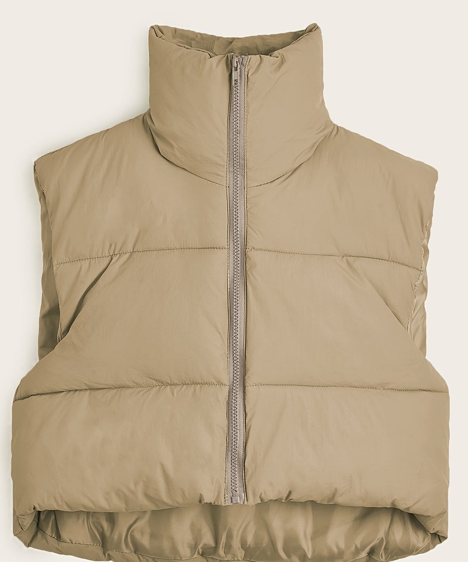 Women'S Sleeveless Vest - Vibrant Pink Slim-Fit Alternative Coat with Drawstring Hood, Zipper Front & Pockets for Fall/Winter Casual Wear, Casual Winter Wear | High Neckline Vest | Zippered Jacket