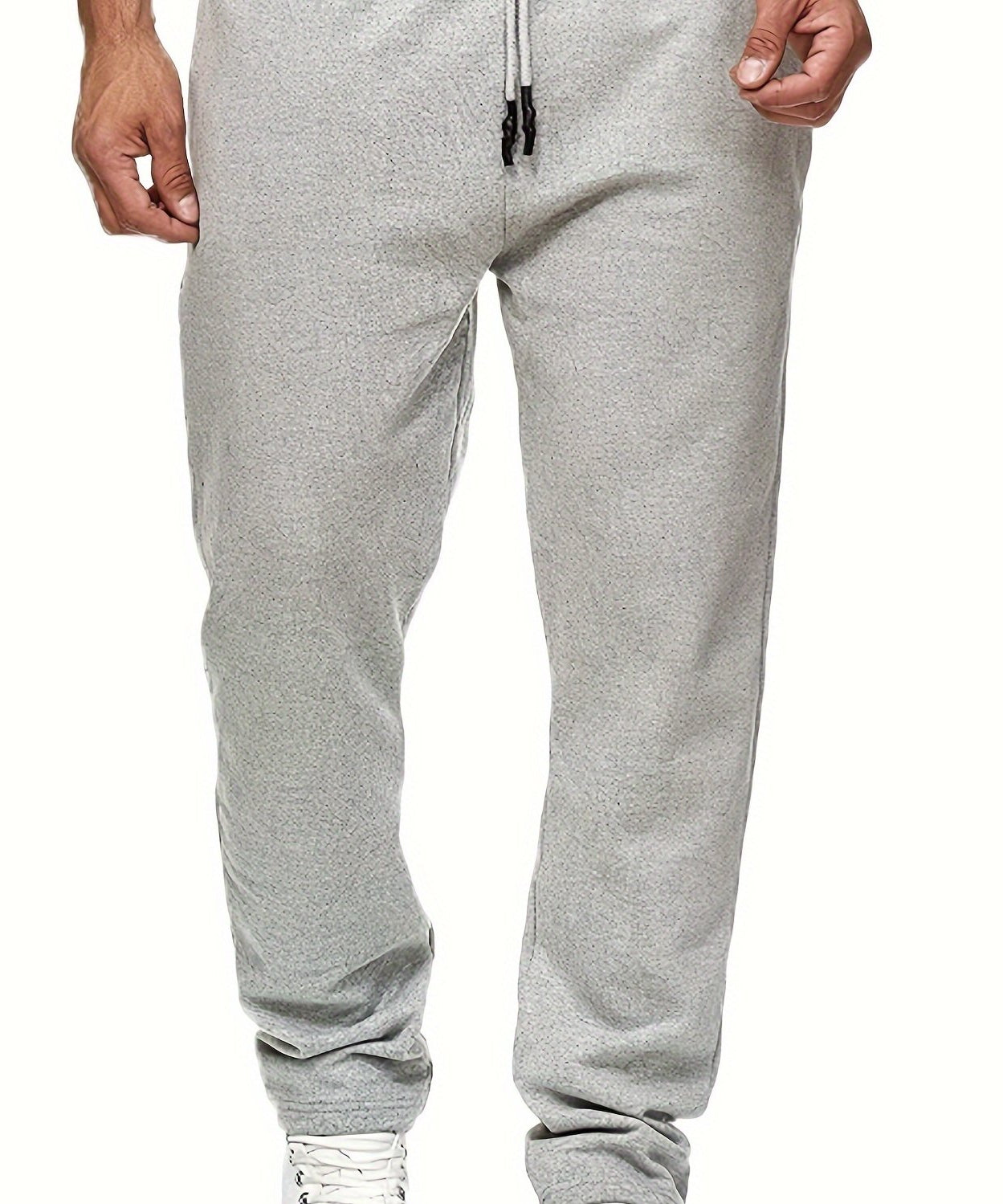 Men'S Fashion Casual Solid Color Fleece-Lined Joggers