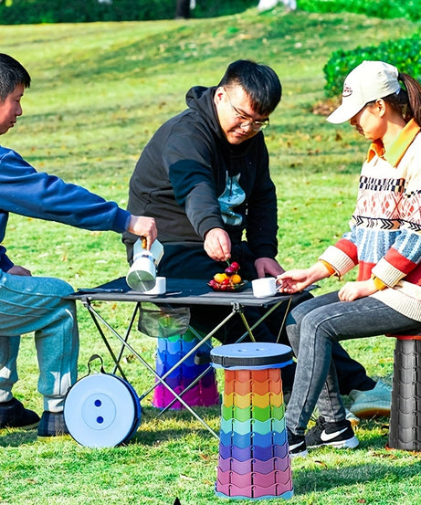 1pc Ultralight Folding Stool - Adjustable Height Portable Bench For Camping, Fishing, And Outdoor Activities - Supports Up To 550lbs
