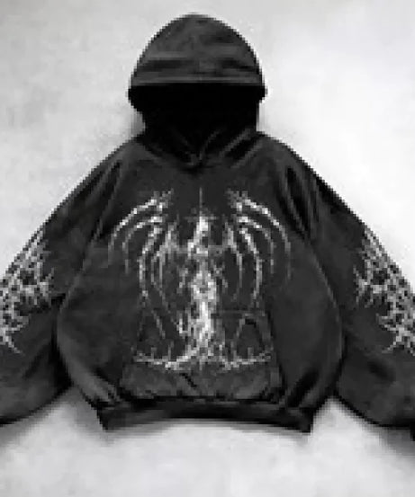 Hooded Printed Hip Hop Y2G Streetwear Sweatshirt