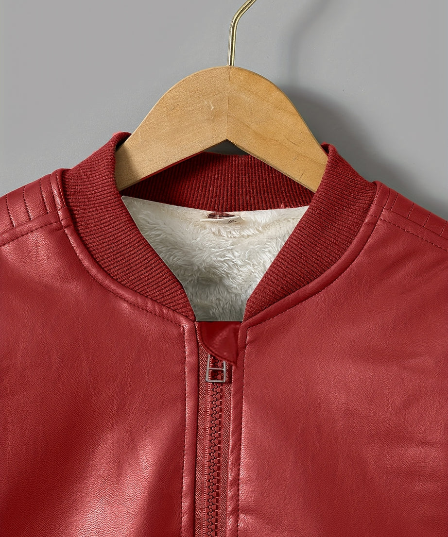 2025 Autumn Winter New Boys' -Lined Zip-Up Jacket