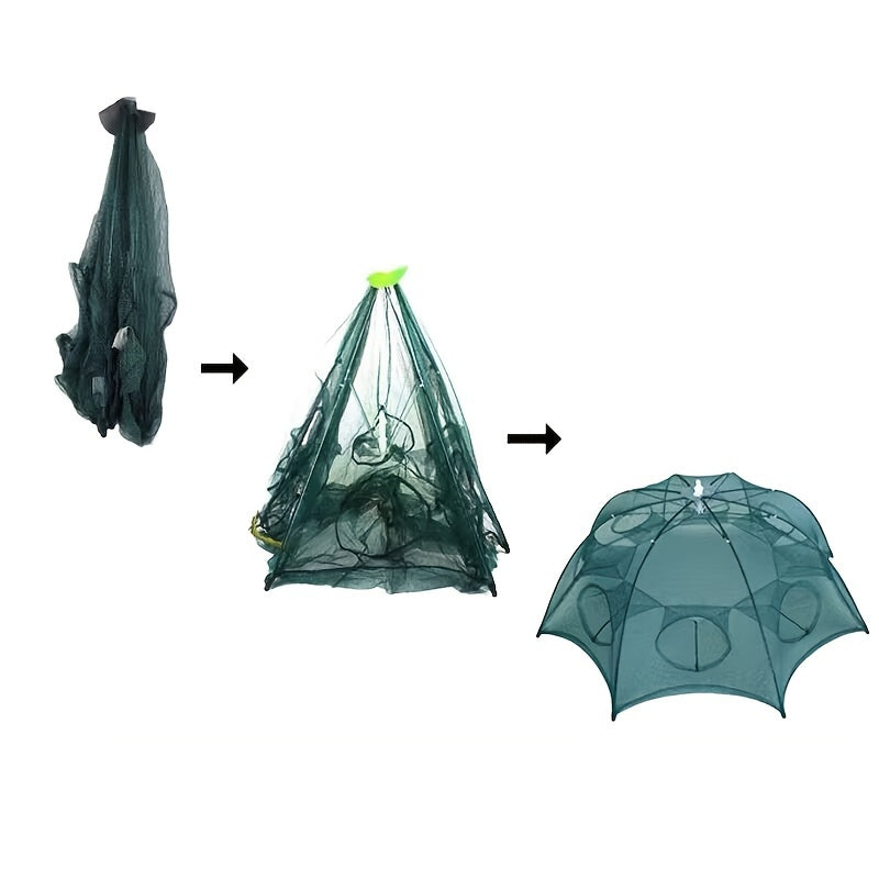 1pc Foldable Hexagonal Umbrella Fishing Net: Catch Minnow, Crayfish, and Crabs Effortlessly!
